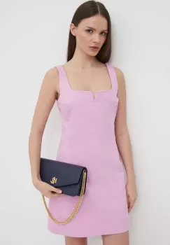 Sisley rochie culoarea violet, mini, evazati imagine