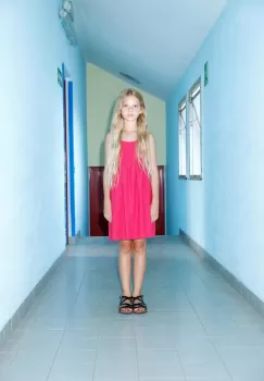 Sisley rochie din bumbac pentru copii culoarea roz, midi, evazati imagine