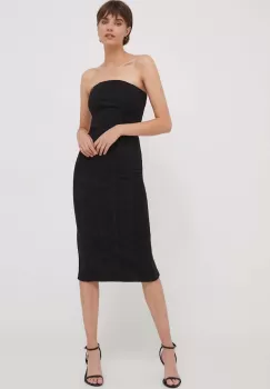 Sisley rochie jeans culoarea negru, mini, mulata imagine
