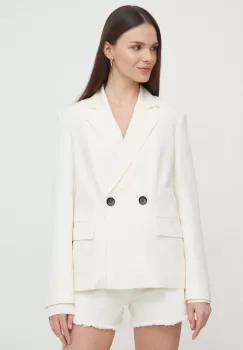 Sisley sacou culoarea bej, cu doua randuri de nasturi, neted imagine