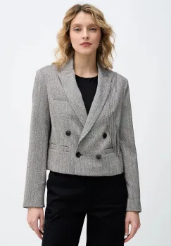 Sisley sacou culoarea negru, cu doua randuri de nasturi, 2D12LW03P imagine