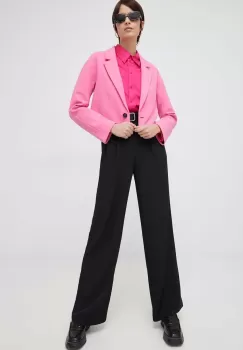 Sisley sacou Culoarea violet, un singur rand de nasturi, neted imagine