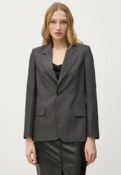 Sisley sacou din lana culoarea gri, un singur rand de nasturi, cu imprimeu, 2C3DLW02J imagine