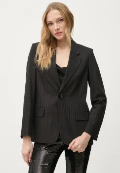 Sisley sacou din lana culoarea negru, un singur rand de nasturi, cu imprimeu, 2C3DLW02J imagine