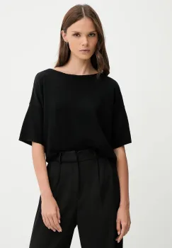 Sisley tricou din amestec de in culoarea negru, 105GM106H imagine