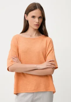 Sisley tricou din amestec de in culoarea portocaliu, 105GM106H imagine