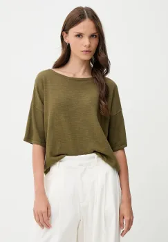 Sisley tricou din amestec de in culoarea verde, 105GM106H imagine