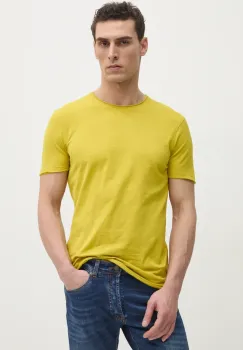 Sisley tricou din bumbac barbati, culoarea verde, neted, 3WF0S101K imagine