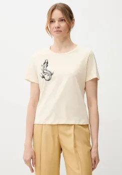 Sisley tricou din bumbac culoarea bej, 35USL107H imagine