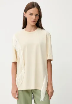 Sisley tricou din bumbac culoarea bej, 3F8NL107B imagine