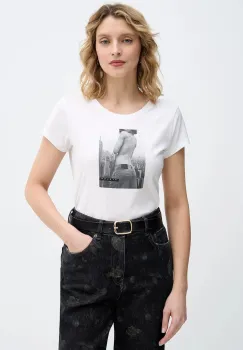 Sisley tricou din bumbac culoarea bej, 3I1XL107Z imagine