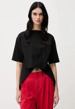 Sisley tricou din bumbac culoarea negru, 3F1QL107K imagine