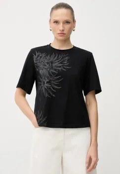 Sisley tricou din bumbac culoarea negru, 3I1XL107G imagine