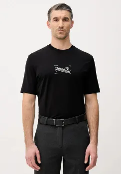 Sisley tricou din bumbac culoarea negru, cu imprimeu, 3I1XS104O imagine