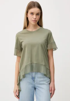 Sisley tricou din bumbac culoarea verde, 3WHCL107U imagine
