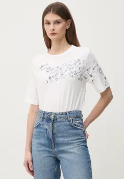 Sisley tricou din bumbac femei, culoarea alb, 3096L106T imagine