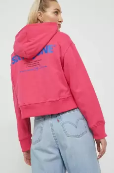 Sixth June bluza femei, culoarea roz, cu gluga, neted imagine