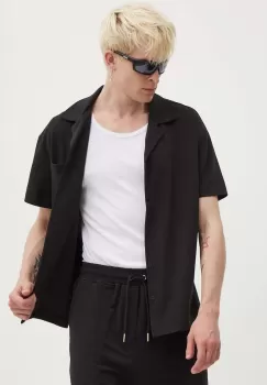 Sixth June camasa barbati, culoarea negru, cu guler clasic, relaxed imagine