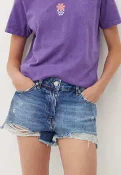 Sixth June pantaloni scurti jeans femei, neted, high waist imagine