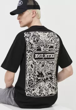 Sixth June tricou din bumbac barbati, culoarea negru, cu imprimeu imagine