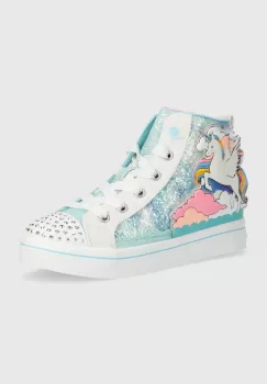 Skechers tenisi copii TWI-LITES 2.0 ENCHANTED UNICORN culoarea turcoaz imagine