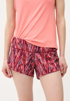 Smartwool pantaloni scurti outdoor culoarea portocaliu, neted, high waist, SW002769 imagine