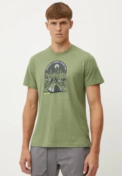 Smartwool tricou sport Streets to Peaks culoarea verde, cu imprimeu, SW002602 imagine