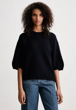 Soeur  pulover cu maneca scurta pentru femei din lana merino LISE imagine