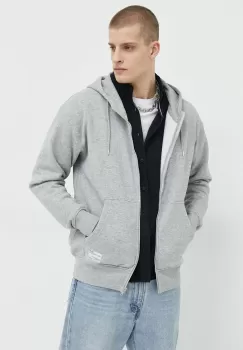 Solid bluza barbati, culoarea gri, cu gluga, melanj imagine