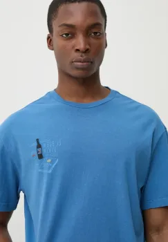 Solid tricou din bumbac ORVAL barbati, culoarea violet, cu imprimeu, 21108505.184041 imagine