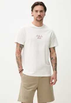 Solid tricou din bumbac PEDRO barbati, culoarea alb, cu imprimeu, 21108606 114201 imagine
