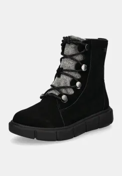 Sorel botine SOREL EXPLORER III JOAN femei, culoarea negru, cu toc plat, izolat, 2077951011 imagine
