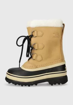 Sorel cizme de iarna pentru copii din piele intoarsa 1123511 culoarea bej, Youth Caribou imagine