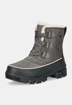 Sorel cizme de piele TORINO V WP OUTDRY femei, culoarea gri, cu platforma, izolare usoara, 2106701052 imagine