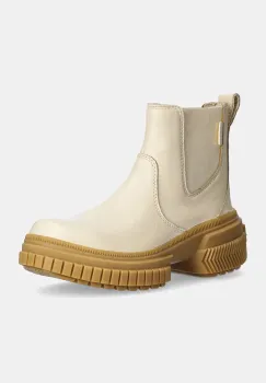 Sorel ghete chelsea de piele ONA AVE CHELSEA BOOT WP femei, culoarea bej, cu toc plat, 2102161292 imagine