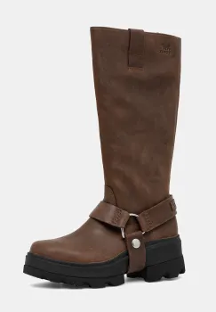 Sorel ghete de piele JOAN FRW TALL culoarea maro, cu toc plat, 2144861256 imagine