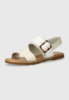 Sorel sandale de piele ELLA III SLINGBACK femei, culoarea bej, 2069721191 imagine
