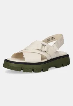 Sorel sandale de piele REIN CB CRISSCROSS femei, culoarea bej, 2114141191 imagine