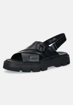 Sorel sandale de piele REIN CB CRISSCROSS femei, culoarea negru, cu platforma, 2114141010 imagine