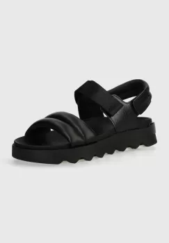 Sorel sandale de piele VIIBE SANDAL femei, culoarea negru, 2030511012 imagine