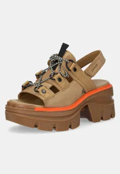 Sorel sandale din nubuc REIN CB LACE PLATFORM HE culoarea bej, 2113101263 imagine
