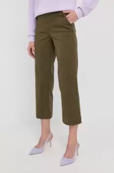 Spanx pantaloni femei, culoarea verde, drept, high waist imagine