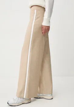 Sportalm pantaloni femei, culoarea bej, lat, high waist, 1816501038 imagine