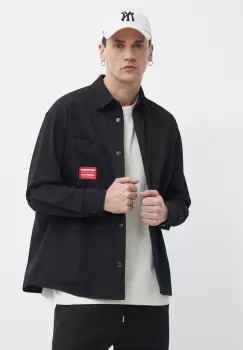 Sprayground camasa jeans barbati, culoarea negru, cu guler clasic, relaxed imagine