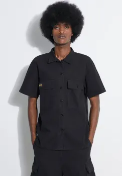 Stan Ray camasa din bumbac Cpo Short Sleeve barbati, culoarea negru, cu guler clasic, slim, SS2401963 imagine