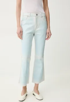 Stand Studio pantaloni de piele Michaela femei, drept, high waist, 66447-7860 imagine