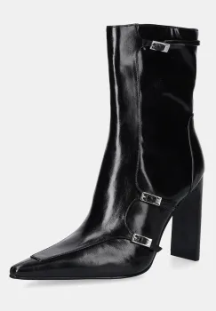 Steve Madden botine Fastened culoarea negru, cu toc drept, 11004818 imagine