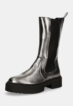 Steve Madden botine Ginny femei, culoarea argintiu, cu toc plat, SM11003332 imagine