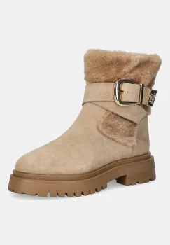 Steve Madden botine Lodge culoarea bej, cu toc plat, 11004980 imagine