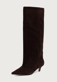 Steve Madden cizme cu toc jos pentru femei din piele intoarsa Luca imagine
